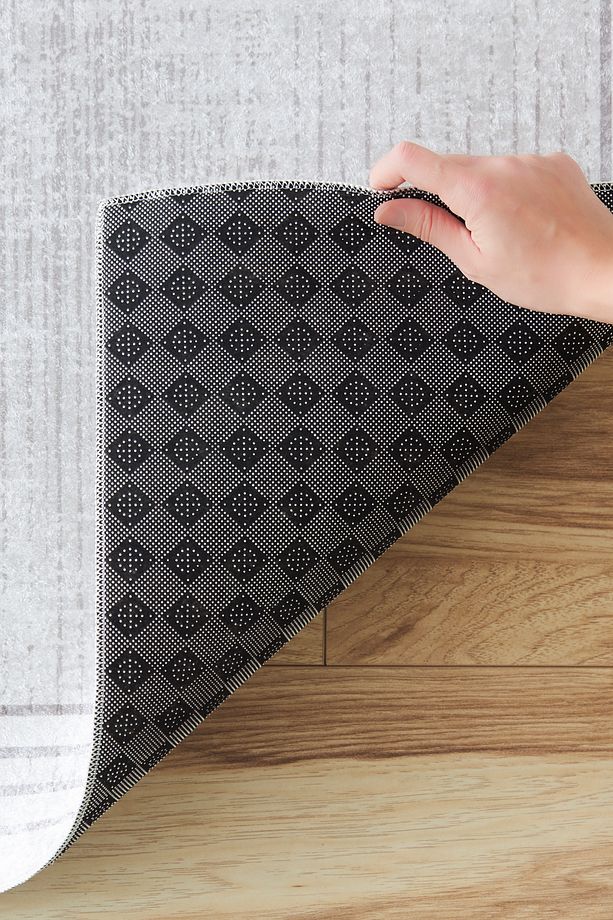 Sare By Bordure Beige Yıkanabilir Kaymaz Taban Salon Mutfak Halısı Yolluk - 3