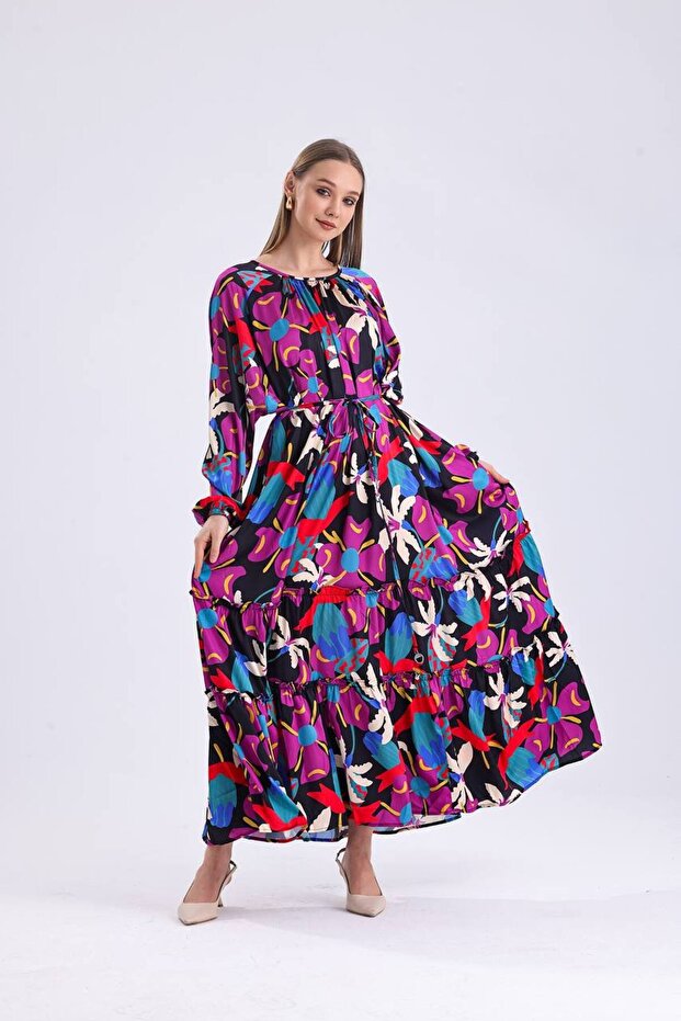 ROCHIE LUNGĂ CU DETALIU DE VOLAN - 3