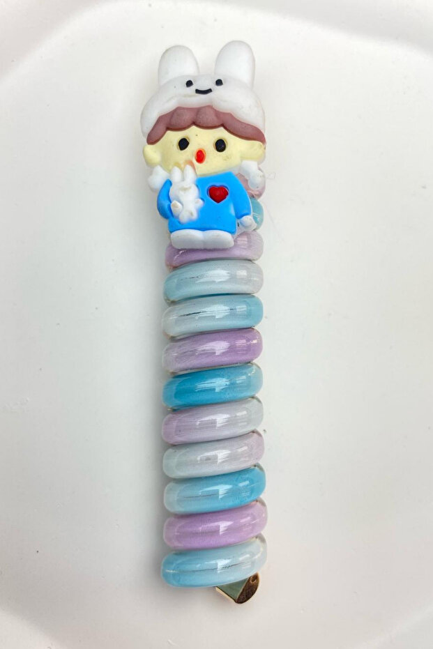 Girl's Colorful Spiral Baby Boy Figured Spring Pasta Ponytail Buckle