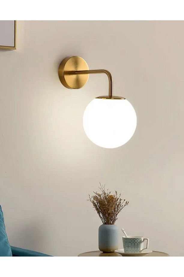 Modern Pilli Aplik Glop Camlı Pilli Led Duvar Aplik Serisi - 1