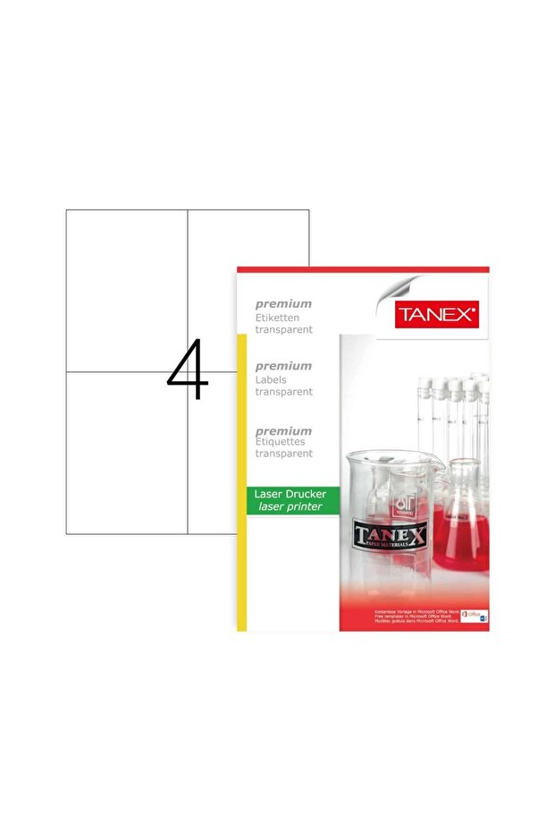 ملصق ليزر أبيض بوليستر Tw-2204 105x148,5mm.25 صفحة/100 قطعة/عبوة
