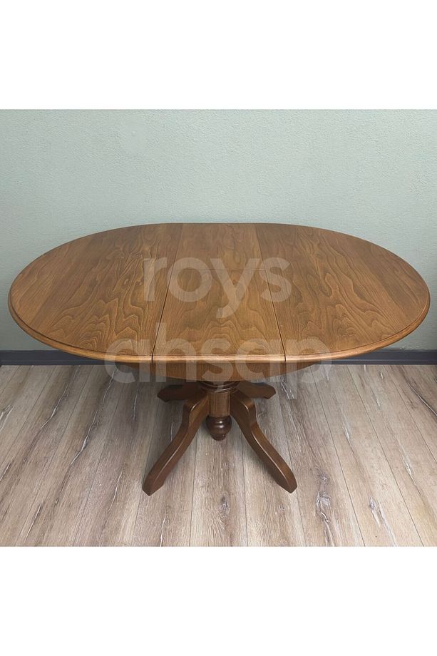 Roys Ahşap 100 cm Açık Ceviz Yuvarlak İlaveli Baba Ayak Yemek Masası - 6