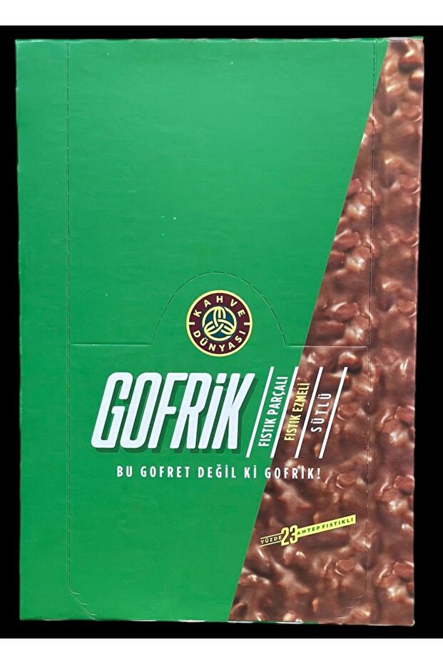 Kahve Dünyası KAHVE DÜNYASI GOFRİK SÜTLÜ FISTIK PARÇALI & FISTIK EZMELİ 33 GR *24'LÜ