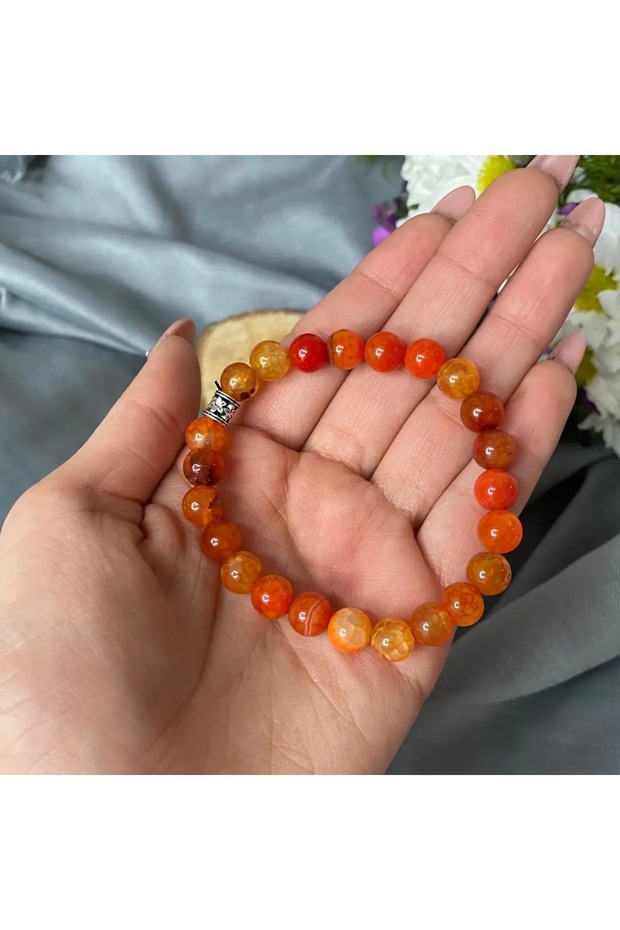 Orange Agate Stone Bracelet