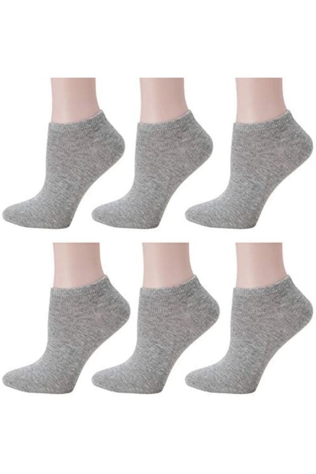 6 Pairs of Combed Cotton Seamless Women's Booties Socks
