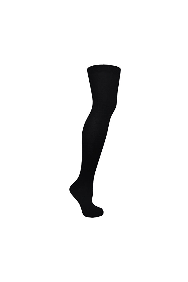 Women's Black Quality Cotton Knee High Socks