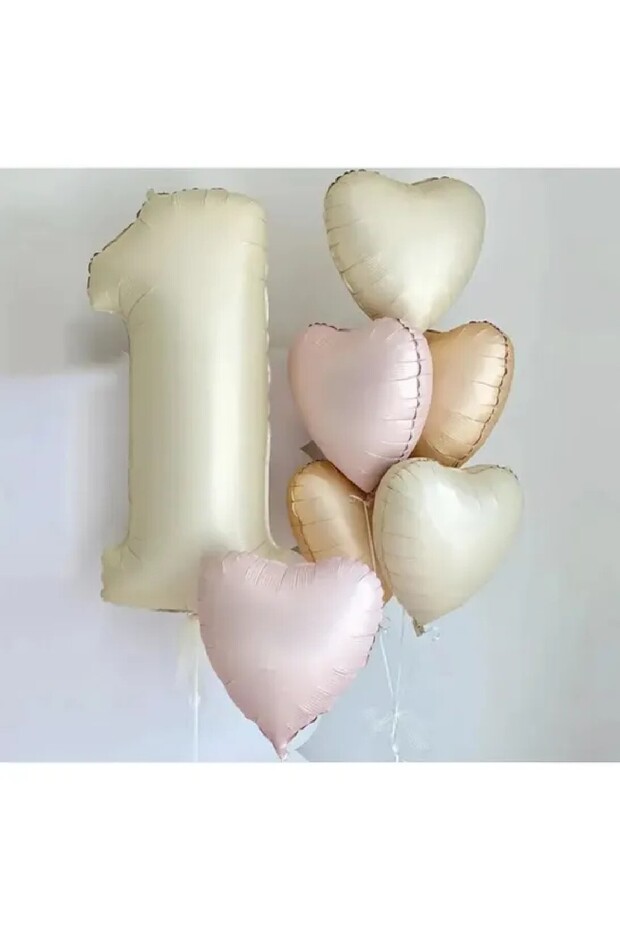 Retro Pink Sea Sand Natural Colors 7-Piece Birthday Party Set Decoration with Balloons