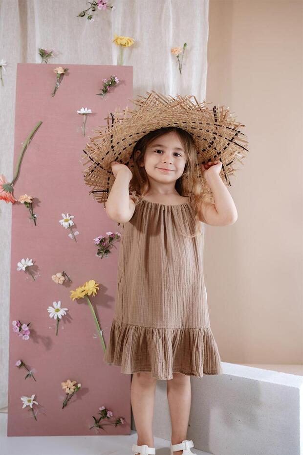 Brown Muslin Dress