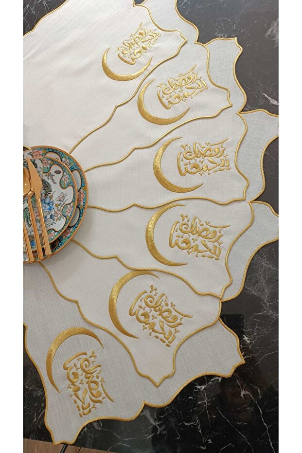 ramadan blessed printed placemat, placemat, american service 6 pieces
