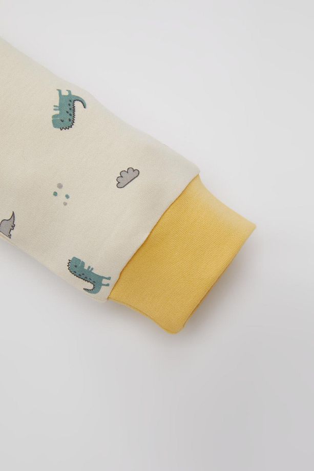 Erkek Bebek Dinazor Baskılı Uzun Kollu Pijama Takımı B7739A524SP - 4