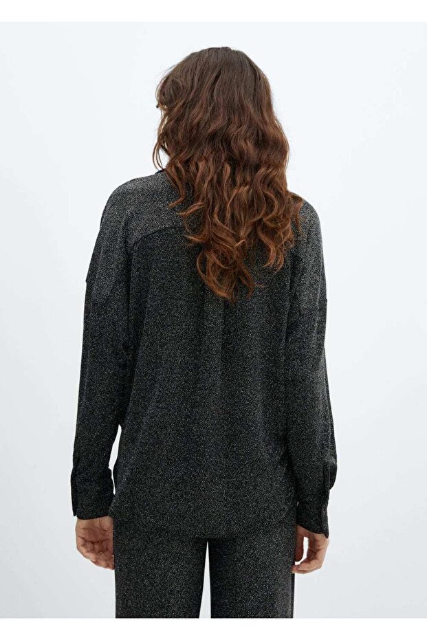 Schimmerndes Hemd mit Knöpfen - 4