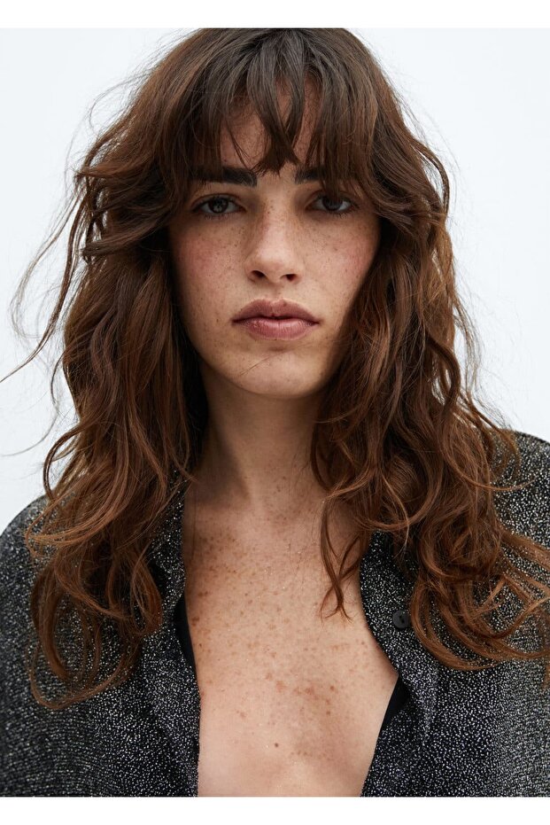 Schimmerndes Hemd mit Knöpfen - 6