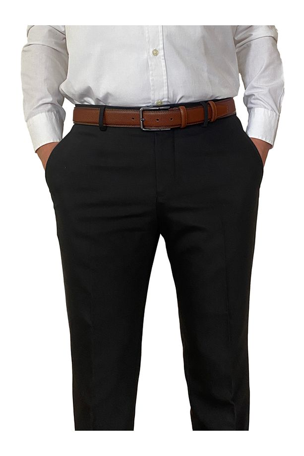 %100 Hakiki Deri, 3'lü Set Siyah, Kızıl Taba, Koyu Kahve Dikişli Kumaş Pant. Kemeri 3.5 Cm_noktalı - 6