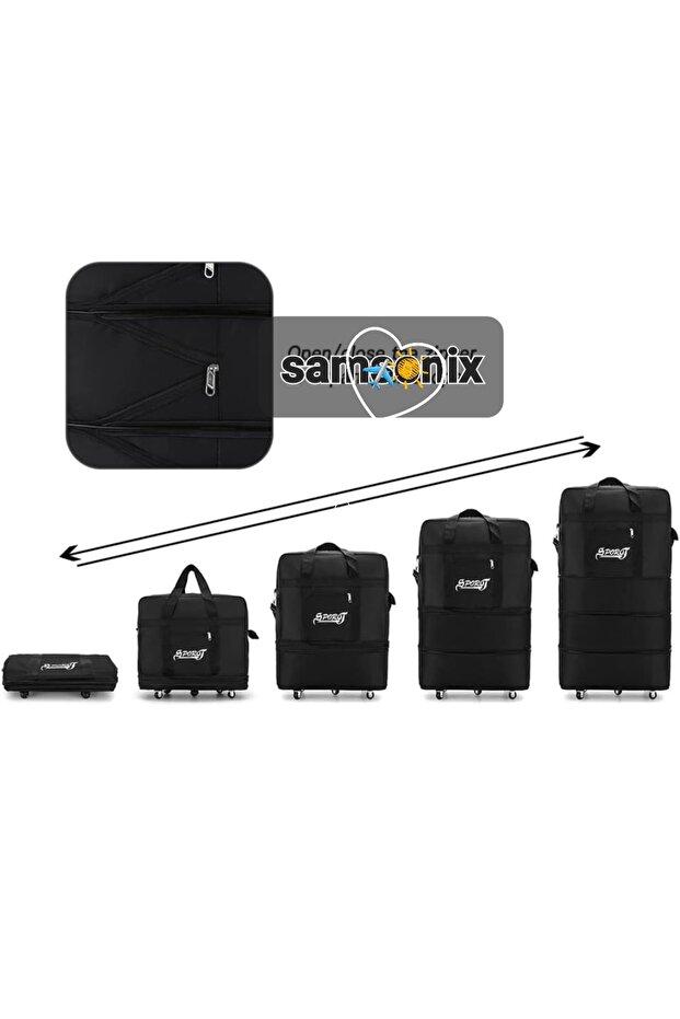 Körüklü askılı tekerlekli dev boy valiz - 5