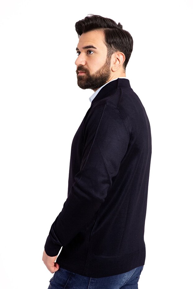 En Baba Ince Yün Triko Örgü Hırka - 3