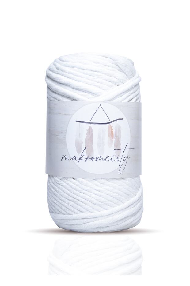 خيط مكرامية تاران 3 مم من القطن الممشط، خيط مكرامية أبيض - 1
