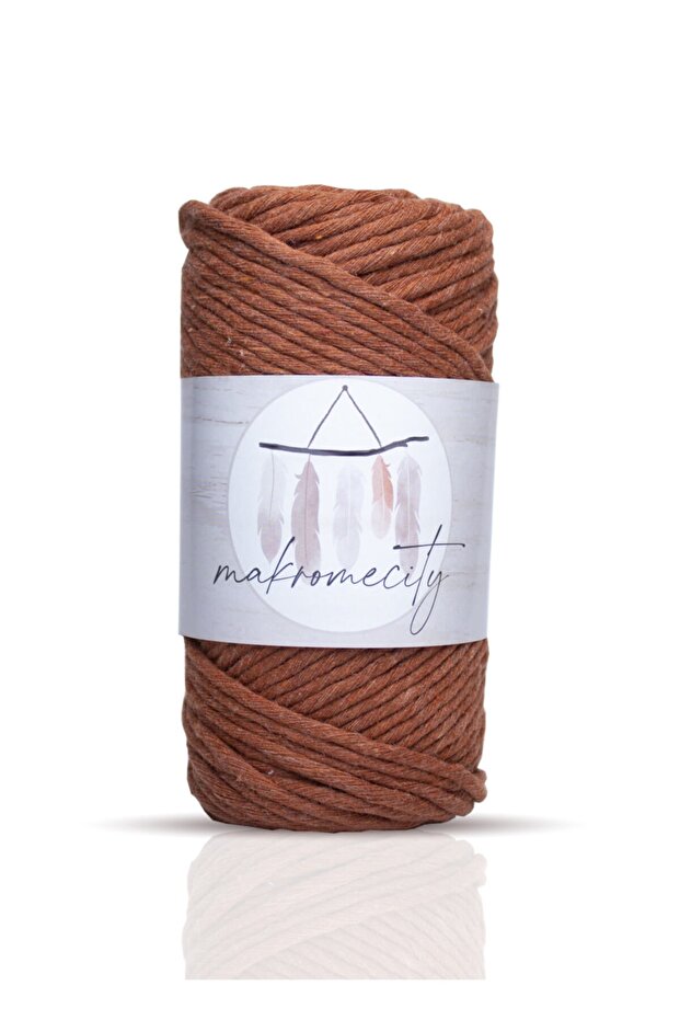 Taranan Macrame Thread 3mm Single Twist Macrame Scannable Thread Set of 4 Ecru Bitter Coffee Tile Milk Coffee - 4