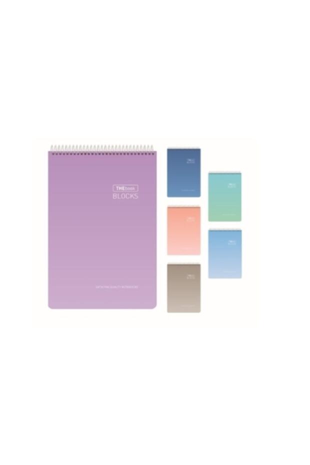 Thebook Blocks Spiral Hard Cover Memo Pad 17x24cm -1 00yp Unlined Plain - Pack of 6