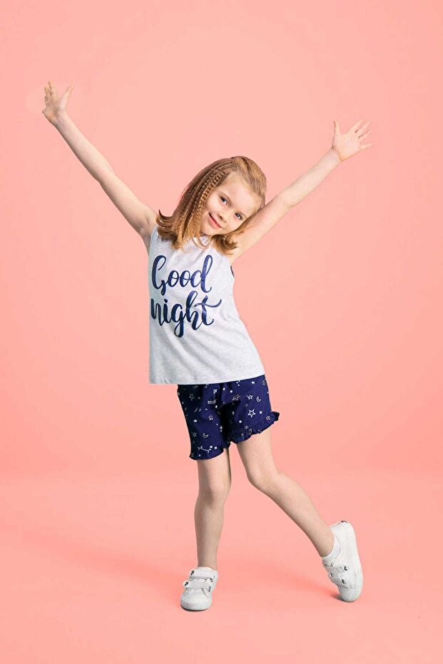 Good Night Light Gray Girls' Shorts Set