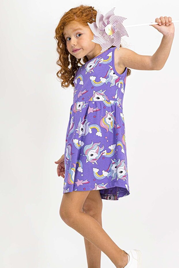 Jednorog krem haljina za devojčice - 1