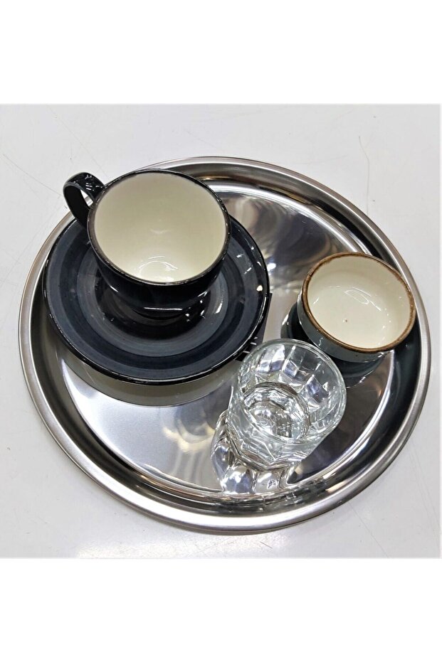 Çelik Kahve Sunum Tabağı - 2
