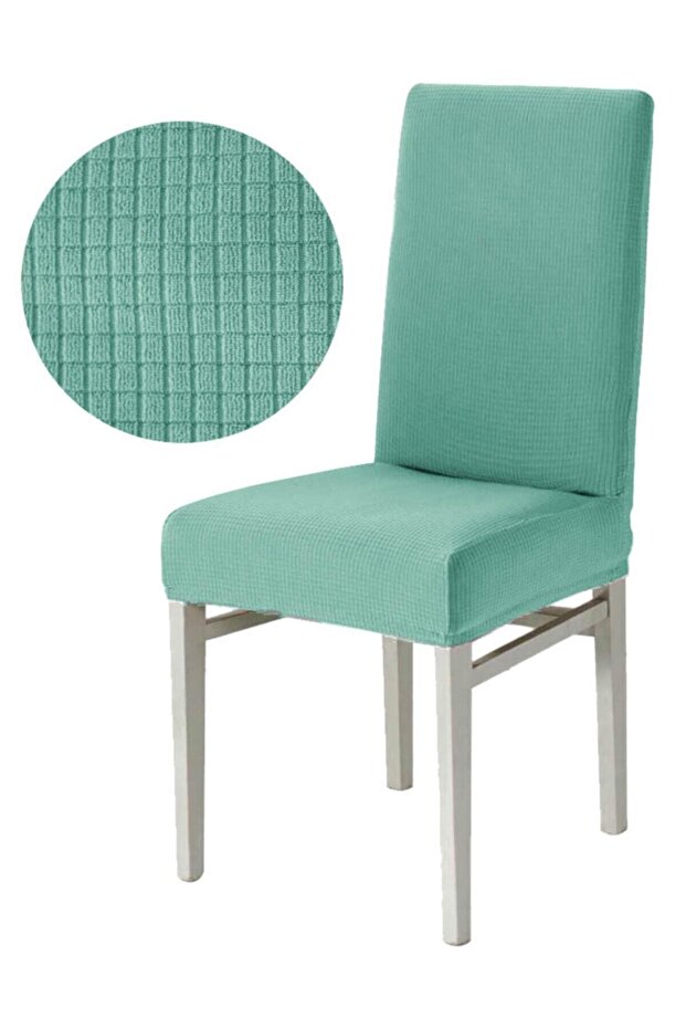 Green Lycra Washable 6-Piece Chair Cover