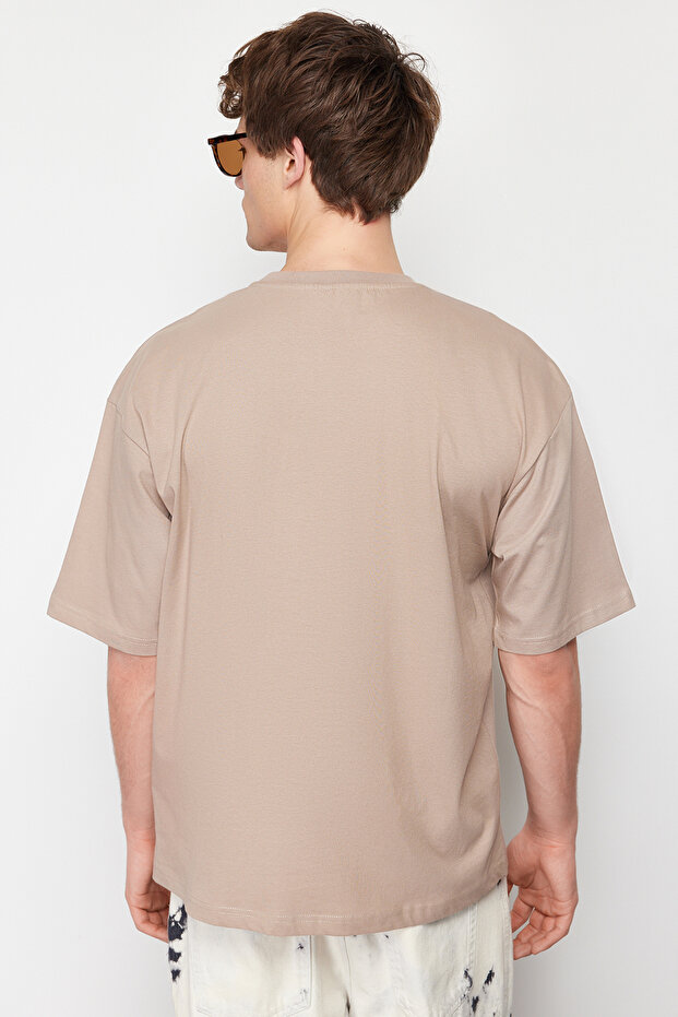 Vizon Oversize/Geniş Kesim Basic %100 Pamuklu T-Shirt TMNSS22TS0318 - 2