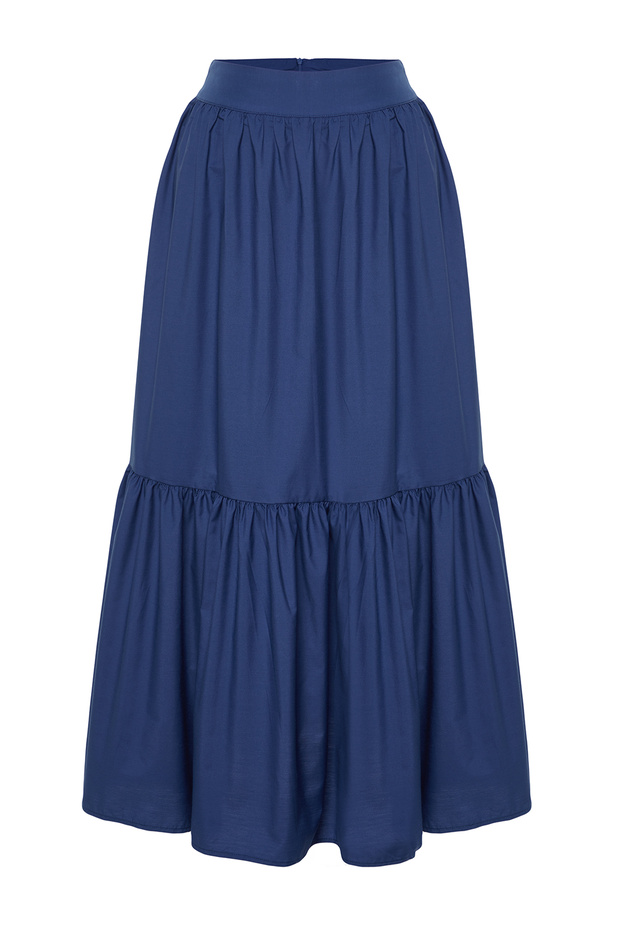 Indigo Kloş Pamuklu Maxi Boy Dokuma Etek TWOSS24ET00059 - 8