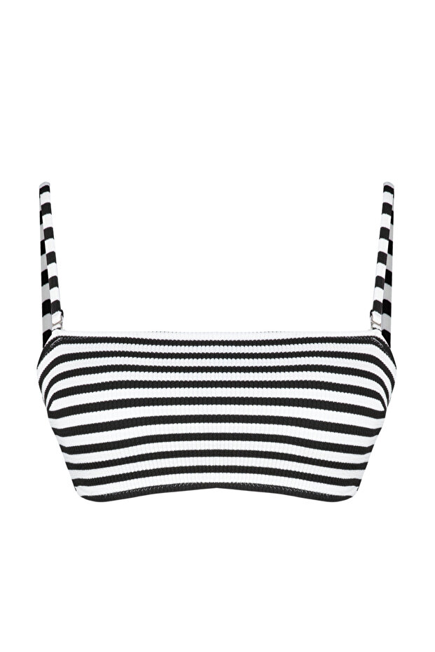 Çizgili Straplez Kaplı Bikini Üstü TBESS24BU00152 - 6