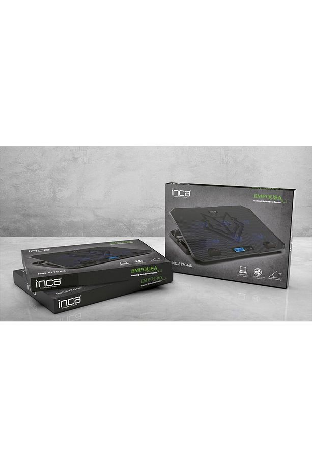 INC-617GMS Empousa Lcd Control Panel 6x60 mm 3200RPM 2xUSB Gamıng Notebook Cooler9 "-17" - 8
