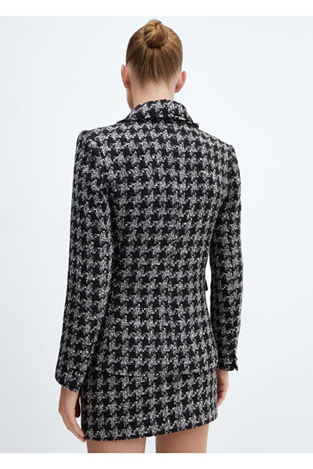 Tüvit Broşlu Blazer Ceket - 4