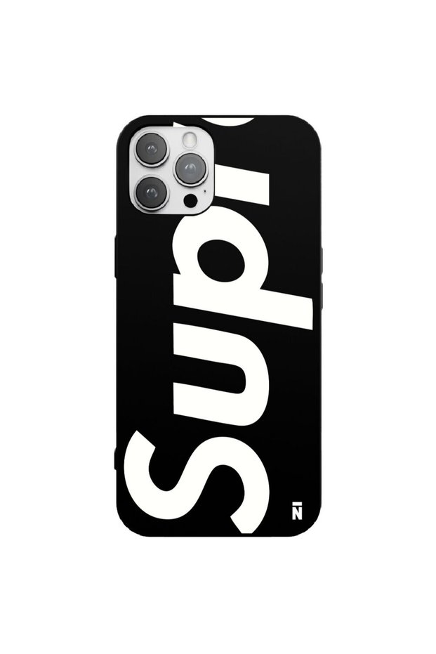 غلاف هاتف من السيليكون باللون الأسود لهاتف iPhone 12 Pro بتصميم SUP