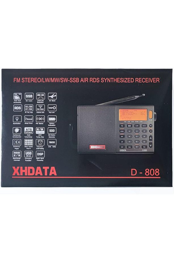 D-808 Taşınabilir Dijital Radyo FM stereo/SW/MW/LW SSB RDS Hava Bandı LCD Ekranlı - 8