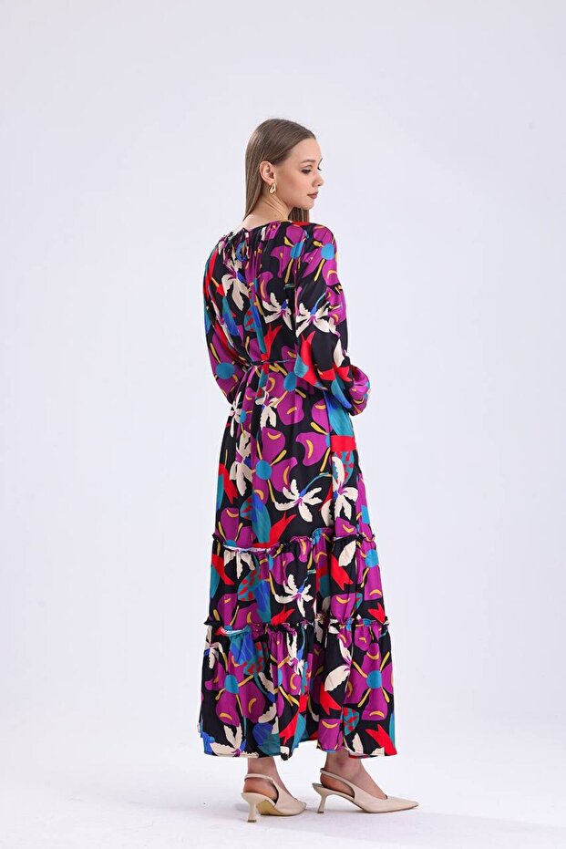 ROCHIE LUNGĂ CU DETALIU DE VOLAN - 4