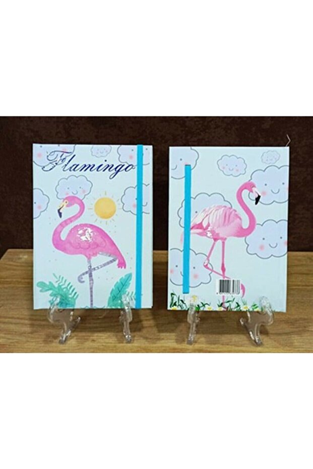 Flamingo Patterned Unlined Dotted Notebook - 3