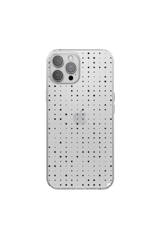 حافظة هاتف من السيليكون الشفاف بتصميم موجات نقطية متوافقة مع هاتف iPhone 12 Pro