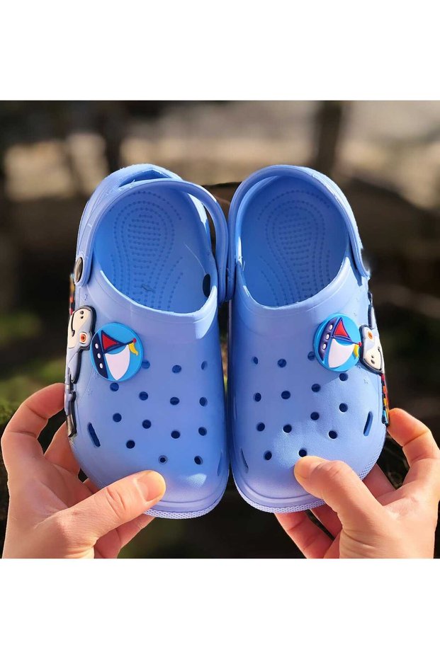 Non-Slip Light Sole Shark Figured Luxury Children's Sandals Slippers Sea Pool Slippers