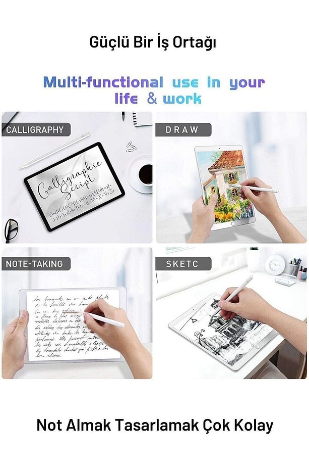 Apple Ipad Dokunmatik Cihazlar Ile Uyumlu Sensitivity Kapasitif Dokunmatik Tablet Kalemi - 4