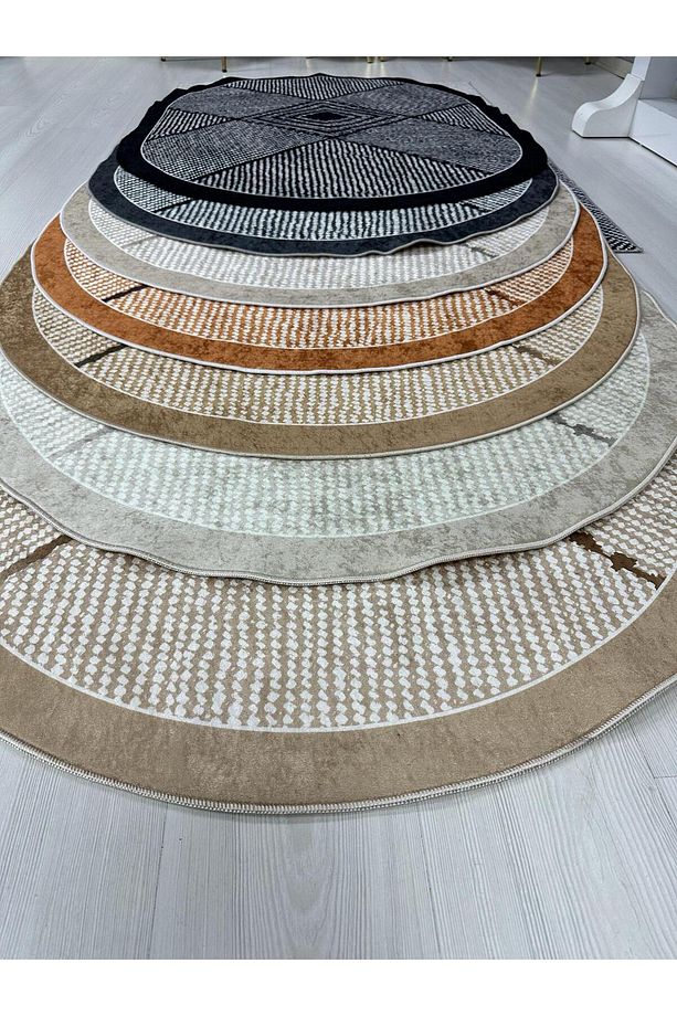 Dijital Baskı Yıkanabilir Kaymaz Taban Leke Tutmaz Yolluk Kilim Salon Mutfak Halısı Arrow D8 - 3