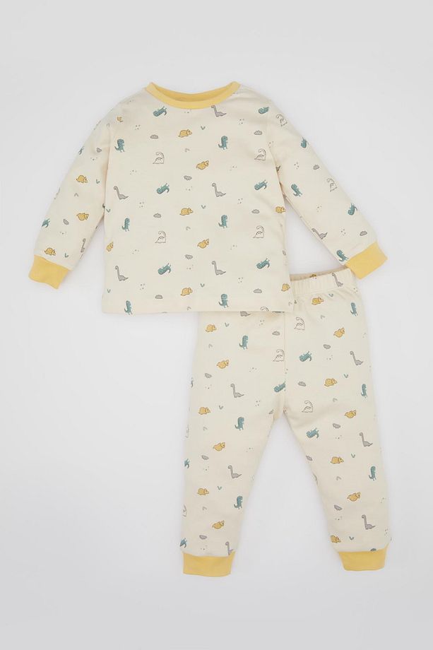 Erkek Bebek Dinazor Baskılı Uzun Kollu Pijama Takımı B7739A524SP - 1