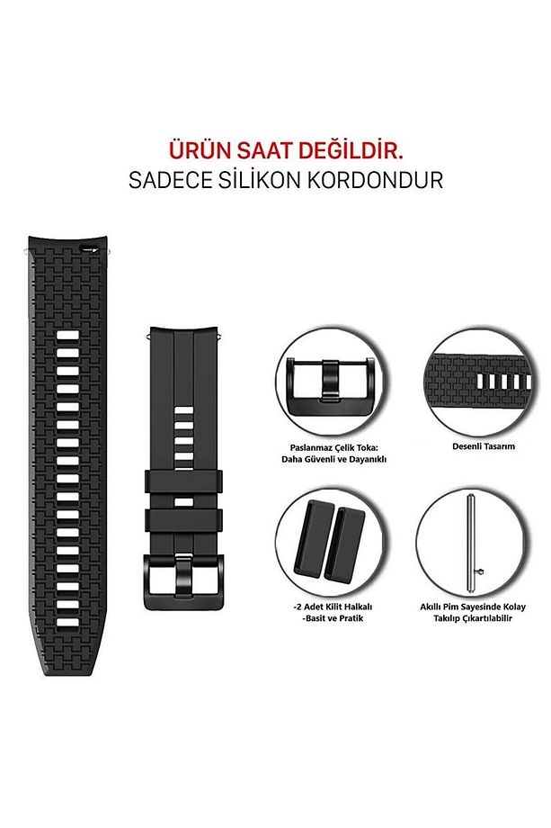 Huawei Watch Gt/Gt2/Gt2e/Gt2 Pro/Gt3/Gt3 Pro/Gt4 46mm Kordon İçi Desenli Yumuşak Spor Silikon Kayış - 2
