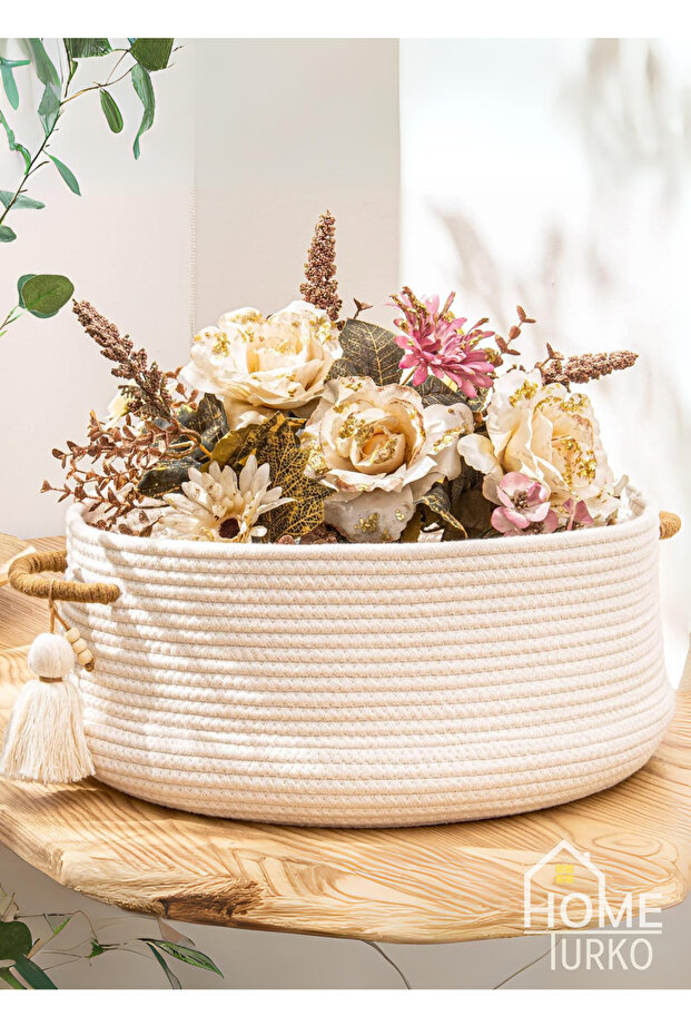 Jute Decorative Basket, Nordic Style Basket, Bohemian Basket, Organizer, Home Turko
