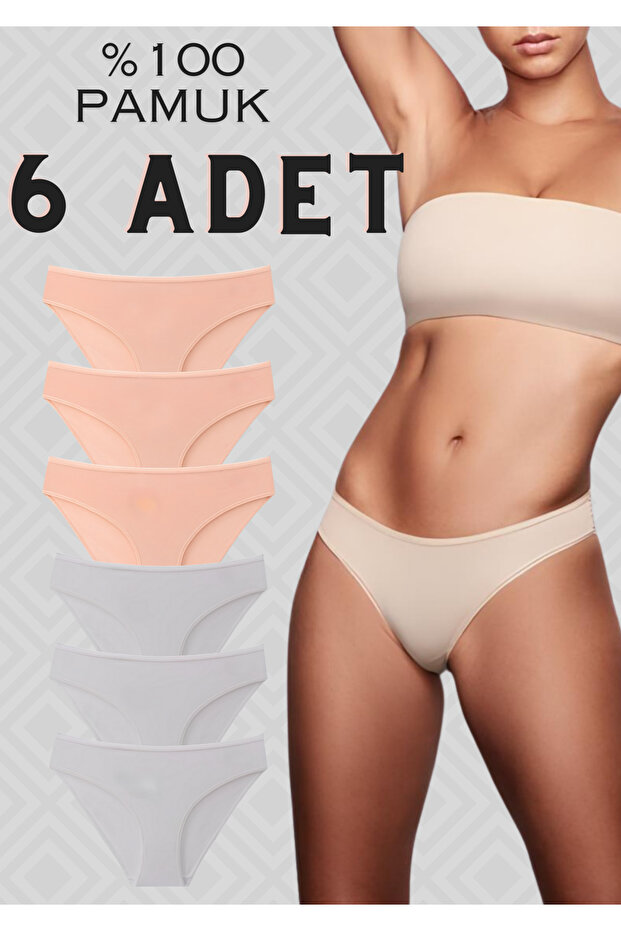 Red Happy Day Cotton Women's Panties 6 Pack