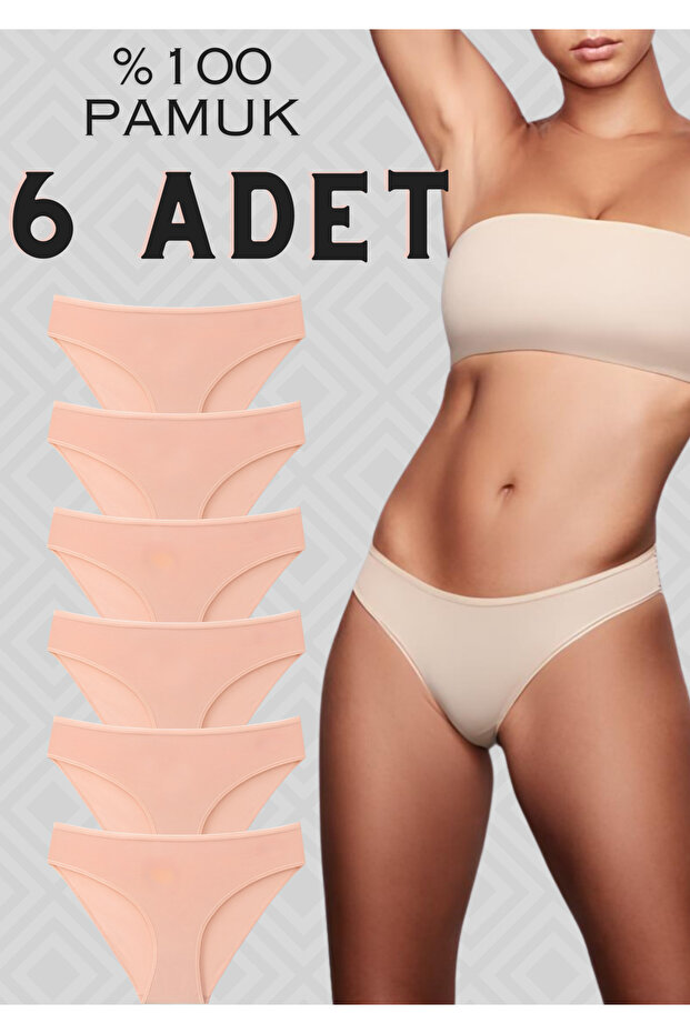 Red Happy Day Cotton Women's Panties 6 Pack