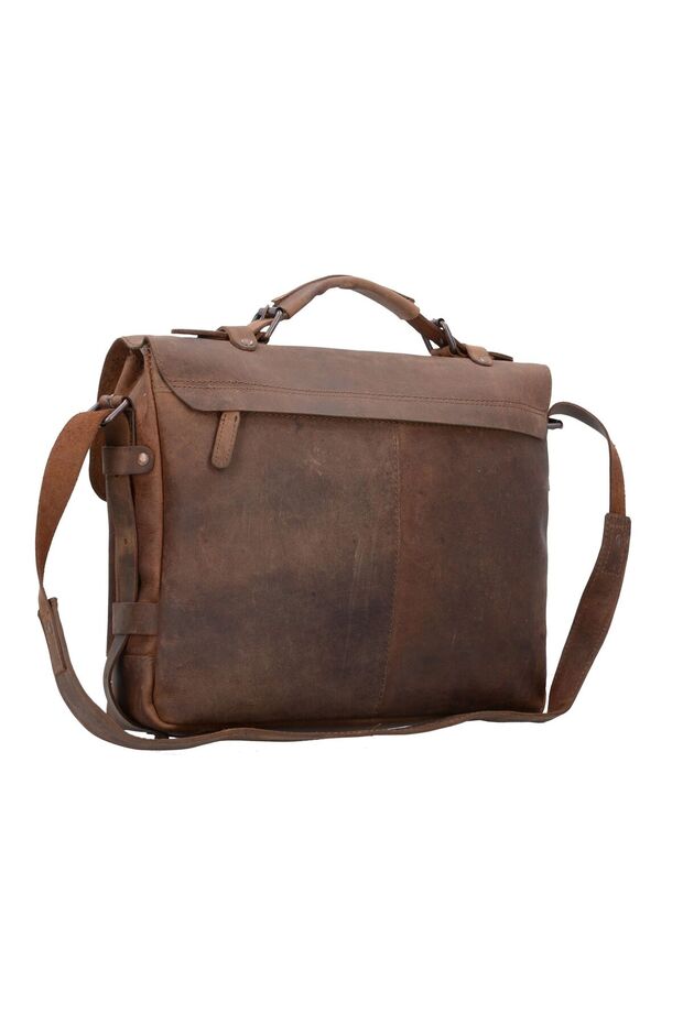 Antik Aktentasche Leder 38 cm - 4