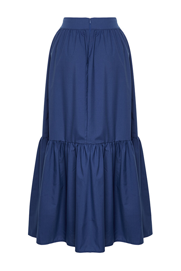 Indigo Kloş Pamuklu Maxi Boy Dokuma Etek TWOSS24ET00059 - 9