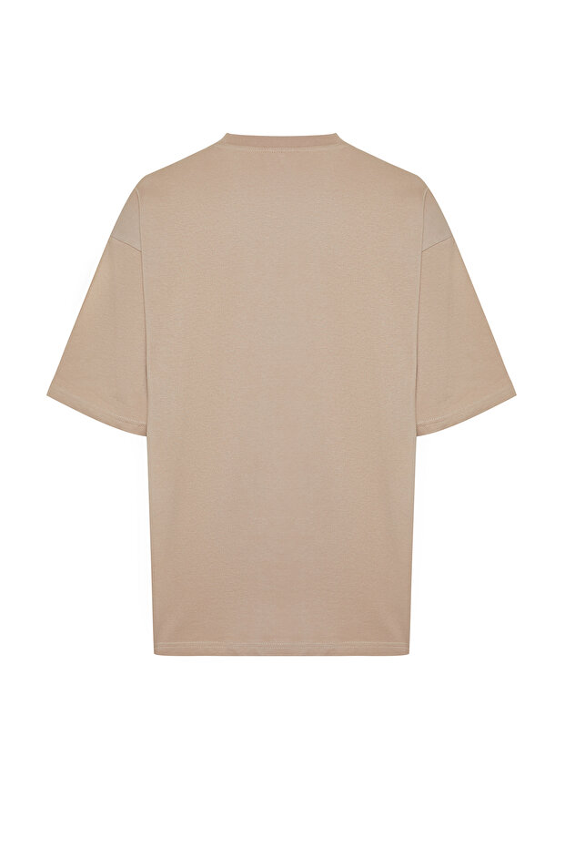 Vizon Oversize/Geniş Kesim Basic %100 Pamuklu T-Shirt TMNSS22TS0318 - 8