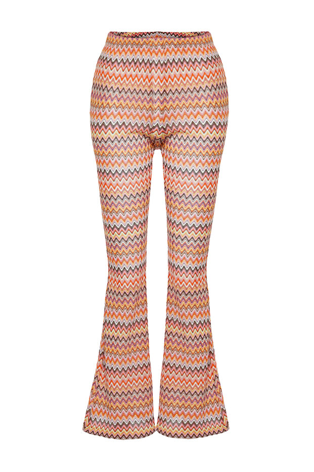 Geometrik Desenli Örme Plaj Pantolon TBESS24PL00000 - 9