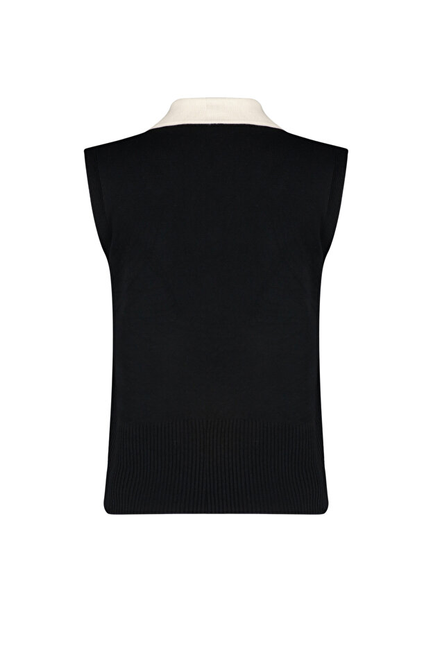 Ekru Polo Yaka T-Shirt Görünümlü Bluz TWOSS24BZ00273 - 10