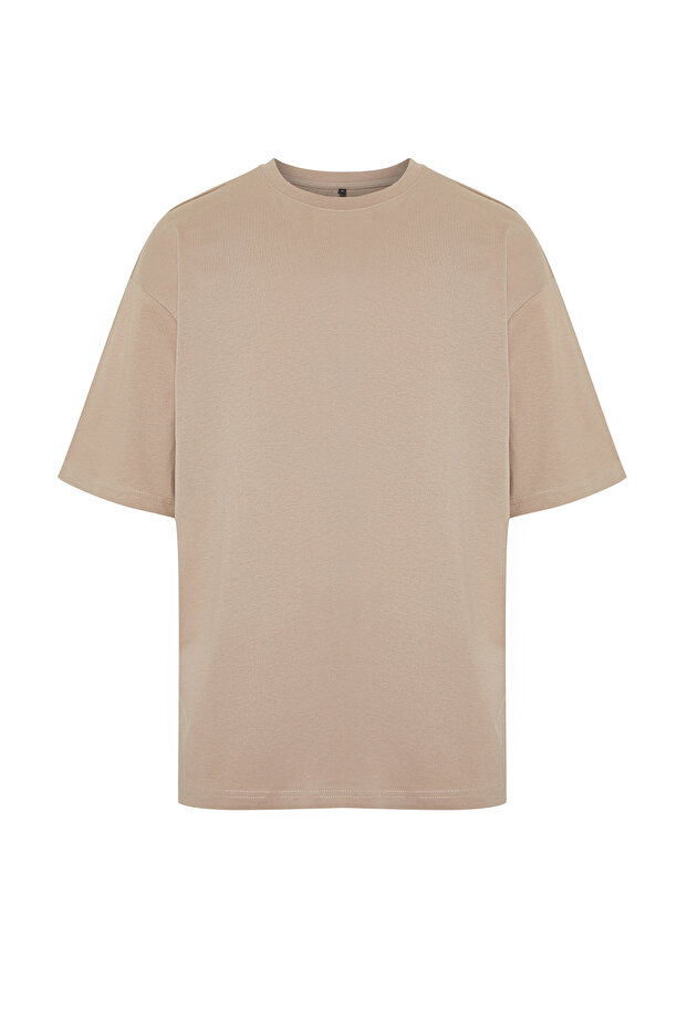 Vizon Oversize/Geniş Kesim Basic %100 Pamuklu T-Shirt TMNSS22TS0318 - 7